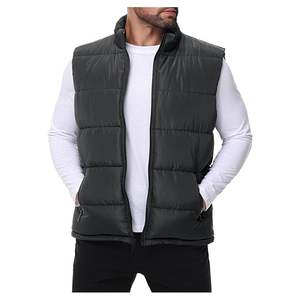 winter puffer <b>jacket</b> 100% Polyester Men Puffer vest With Customized Logo Printing Light weight Sleeveless Winter Warm Vest - Product Image 4