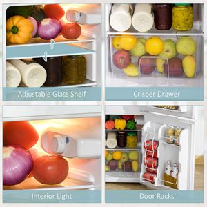 3.2 Cu.Ft bianco Mini doppia porta frigo con Freezer regolabile Termostato reversibile porta frigorifero compatto - Product Image 5