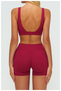 Soutien-gorge de sport yoga grande taille brossé avec dos géométrique évidé, maintien élevé, tissu respirant pour femme - Product Image 6