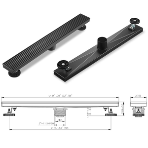 Desagüe <span class=keywords><strong>de</strong></span> <span class=keywords><strong>Ducha</strong></span> Lineal Negro Mate <span class=keywords><strong>de</strong></span> 24 Pulgadas, Desagüe <span class=keywords><strong>de</strong></span> Piso <span class=keywords><strong>de</strong></span> Acero Inoxidable 304 con Filtro <span class=keywords><strong>de</strong></span> Cabello Extraíble para Proyectos <span class=keywords><strong>de</strong></span> Baños Modernos - Product Image 6