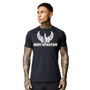 Camiseta negra con estampado gráfico para hombre, cuello redondo, manga corta, atlética, para gimnasio, entrenamiento, ropa deportiva informal, ropa deportiva - Product Image 1