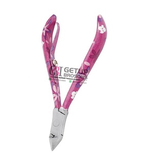 Cortauñas profesionales de acero inoxidable para cutículas, herramientas de manicura y pedicura, diseño floral con logotipo personalizado, calidad de salón, cuidado de belleza. - Product Image 5