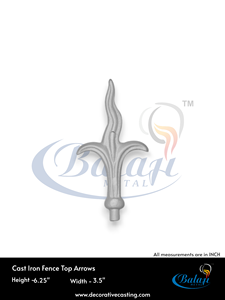 รั้วเหล็กดัดประดับตกแต่ง Balaji Metals พร้อมปลายเหล็กดัดรูปหอก รุ่น BM-420 ความสูง 6.25 นิ้ว ผลิตจากเหล็กหล่อคุณภาพสูง - Product Image 3