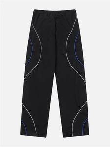 Pantalones Deportivos Elásticos para Hombre con Bolsillos Laterales, Cierre con Cordón, Estilo Casual para Otoño, Pantalones de Poliéster de Peso Medio - Product Image 3