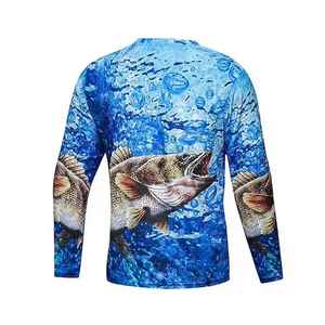 Camisa de Pesca de Manga Larga para Hombre, Estampado Animal por Transferencia Térmica, Protección UV, Absorción de Humedad, Poliéster, Ropa de Verano para Exteriores - Product Image 2