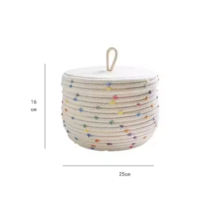 Colorful Dot Basket With Lid For Kitchen Storage Stylish Organizer Food Items And <b>Home</b> <b>Essentials</b> Multipurpose Use From India - Product Image 6
