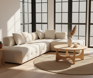 Minimalist Kaiya Set Teakwood Artisanal Sophisticated <b>Circular</b> <b>Coffee</b> <b>Table</b> Functional Decor Modern Interior Outdoor - Product Image 1