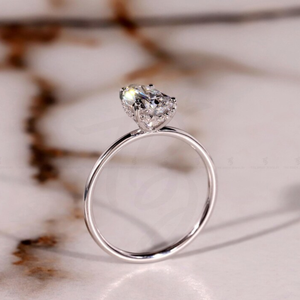 Anillo de Compromiso con Diamante CVD de 2.00 Ct, Claridad VS1, Color F, Corte Pera, Certificado IGI, Oro Blanco de 14k, Halo Oculto, Diamante Cultivado en Laboratorio - Product Image 3
