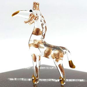 New Handmade High Borosilicate Glass Murano Glass Giraffe 3D Stacked Folk Art Antique Imitation <b>Ornaments</b> India Tiny Glass World - Product Image 1