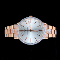 Montre pour femme de luxe avec mouvement mécanique ETA, boîtier en acier inoxydable, cadran analogique en verre de 28 mm, résistance à l'eau 100 bars, lunette sertie de diamants, élégante