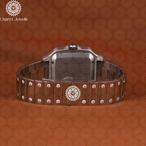 Charm_Jewells Luxury Stainless Steel Rectangle <b>Watch</b> 20mm Band Folding Clasp Unisex Quartz Movement - Product Image 4