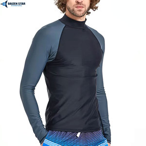 Men Long Sleeve Swim Rash Guard Surf Shirt Anti-Chlorine Quick Dry Beachwear OEM Manufacturer - Product Image 4