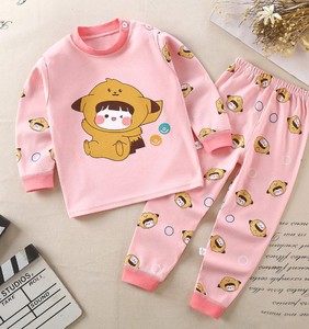 Ensemble pyjama à manches longues pour filles, avec imprimé baleine, pantalon rayé bleu, vêtements de nuit confortables - Product Image 4
