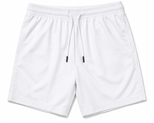 <b>Men's</b> <b>White</b> Solid Drawstring <b>Shorts</b> 100% Polyester Breathable Casual Sport Wear Mid Waist Lightweight Athletic <b>Shorts</b> - Product Image 1