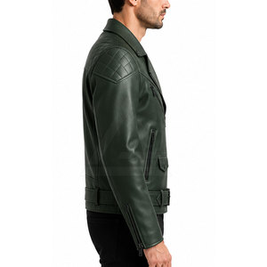 Chaqueta de Cuero de Alta Calidad para Motociclistas con Diseño Moderno y Elegante, Acabado Premium y Herrajes Duraderos para Hombre - Product Image 5