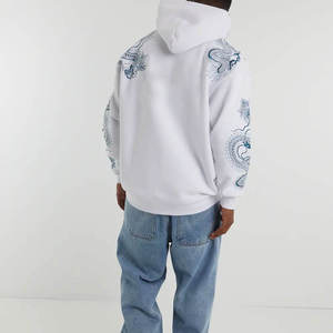 Sweat-shirt à capuche surdimensionné pour homme, style gothique, imprimé, avec dos graphique en polaire, idéal pour l'hiver, personnalisable (OEM/ODM) - Product Image 3