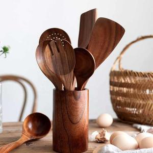 Cuillères de service et cuillères de cuisine en bois d'acacia, de manguier, de pin, de bois rouge, de sheesham et autres types de bois disponibles. - Product Image 2