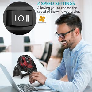 Ventilatore da Tavolo USB Portatile Super Silenzioso, 2 Velocità, Regolazione a 360 Gradi, Dimensioni Compatte, 40dB Max, Perfetto per Casa e Ufficio - Product Image 6