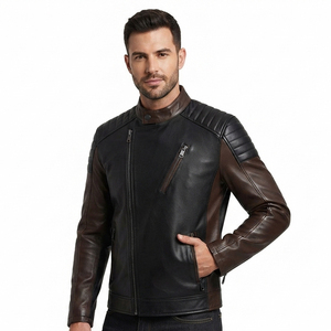 Premium <b>Men</b> <b>Leather</b> Motorcycle <b>Jacket</b> <b>Mens</b> <b>Leather</b> Stand Collar <b>Leather</b> <b>Jacket</b> <b>Men's</b> Side Pockets PU cowhide Biker <b>Jacket</b> - Product Image 6