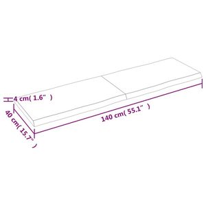 โต๊ะไม้โอ๊คสีน้ำตาลอ่อน หน้าโต๊ะไม้เนื้อแข็ง 55.1x15.7x1.6 ซม. โต๊ะรับประทานอาหารแบบพับได้ - Product Image 6