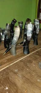 Authentic Handmade Eco-Friendly Viking Horn Natural Decorative Stand <b>for</b> Mead and Beer <b>Lovers</b> Polished <b>Animal</b> Style - Product Image 4