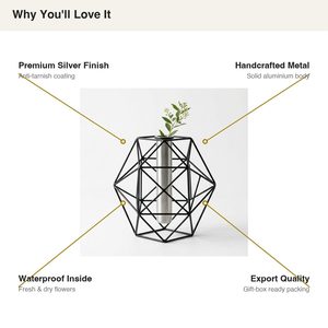Handmade 27 cm Premium <b>Silver</b> <b>Wire</b> Cage Brass Vase Home Decor Hotel Wedding Table Centerpiece Elegant Flower Vase - Product Image 6