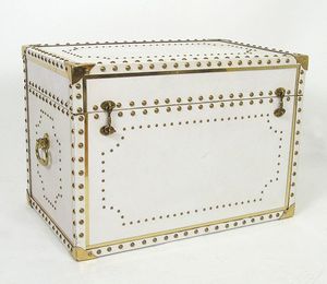 Baúl de almacenamiento de cuero clásico, rectangular, con tapa, diseño multifuncional para artículos diversos, cierre con bisagras de 1 capa - Product Image 4
