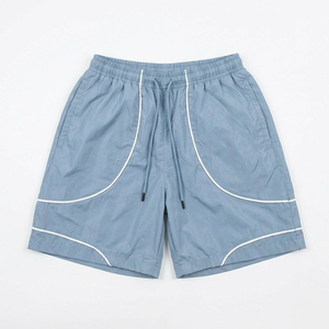 Wholesale Custom Logo Light Blue Men's Polyester <b>Wind</b> <b>Breaker</b> Shorts Sets Summer Breathable Quick Dry Outwear Highstreet Hoodies - Product Image 4