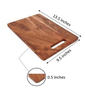 Tablas de Cortar de Madera de Teca y Roble de Alta Calidad, Tabla de Cortar de Madera de Acacia con Asa, Personalizada con Vetas de Madera - Product Image 2