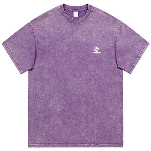 Camiseta Oversize para Hombre con Lavado Ácido, 250 GSM, Algodón Pesado, Estilo Vintage Desgastado, Cuello Redondo, Streetwear Retro, Ajuste Holgado - Product Image 1