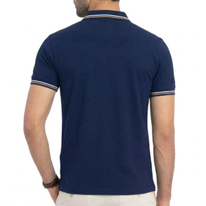 KADIA Men's <b>Navy</b> Blue Solid Cotton Pique for <b>Shirt</b> Short Sleeve Embroidered Logo Casual Knitted Breathable Quick Dry Front - Product Image 5