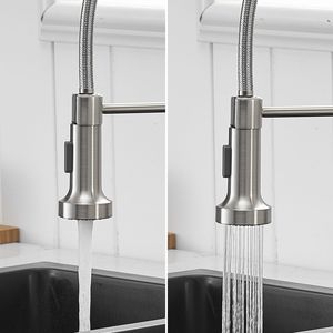 ก๊อกน้ำห้องครัวแบบก้านโยกเดี่ยวพร้อมหัวฉีดแบบดึงลงสำหรับใช้กับอ่างล้างจาน - Product Image 5