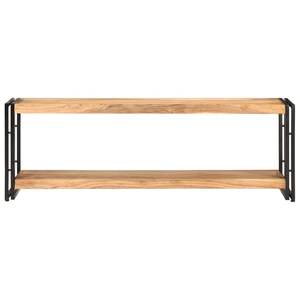 Mueble para TV de Madera de Acacia Negra Sólida y Hierro, Soporte para TV de Madera Natural - Product Image 2