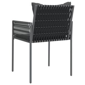 2 pezzi di Poly Rattan nero sedie con cuscini 21.3 \ "x24 \" x32.7 \ "elegante 21.3" x 24 "x 32.7" Set di sedie da giardino - Product Image 6