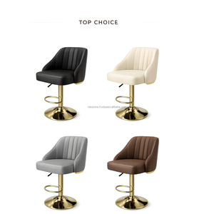 Customized Color Modern French Minimalist Traditional Leather/ metal/ wood/ PU leather Chair and tool Salon Furniture - Product Image 2