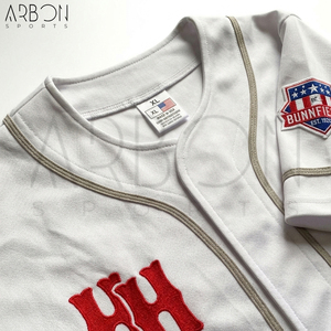 Camiseta de Béisbol Blanca con Botones y Estampado Gráfico Rojo, de Poliéster de Secado Rápido, con Bordado 3D, de Última Tendencia, de un Buen Proveedor - Product Image 5