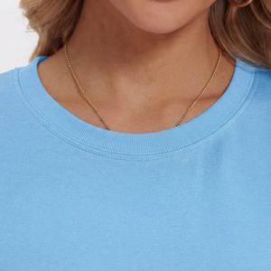 Camiseta Corta de Moda para Mujer a Precio Bajo, Ligera, de Mezcla de Algodón, Manga Corta, Cuello Redondo, Cómoda, Informal, para Uso Diario, Verano - Product Image 3