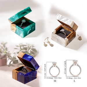 Custom Resin Wooden Engagement <b>Ring</b> <b>Box</b> Unique Meaningful Bridal Gift for <b>Ring</b> Bearer <b>Proposal</b> for Valentine's Day - Product Image 4