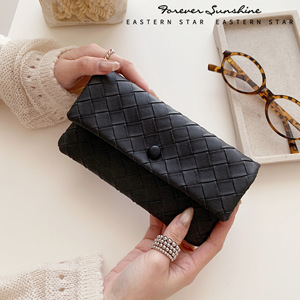 Fantabulous Class Decent Quality Soft Clutch Ins Style Women's Woven Long PU Leather Phone Pocket Coin <b>Zipper</b> Minimalist <b>Wallet</b> - Product Image 4