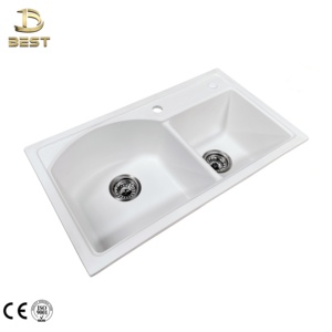 Évier de cuisine BEST-7844G de la marque BEST, fabriqué par des artisans vietnamiens, à cuve simple ou double, style granit, en quartz composite, à encastrer - Product Image 3