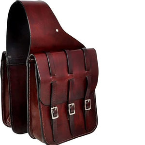 Sacoche en cuir pour selle de cheval western et moto, artisanale, sculptée à la main, 100% cuir de buffle, couleur et logo personnalisables SS - Product Image 1
