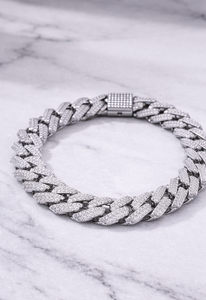 Pulsera de Cadena Cubana Premium con Diamantes Iced Out, Oro 10KT 14KT, Plata 925, VS1 VS2, Color H-I, Lujo Hip Hop Bling - Product Image 2