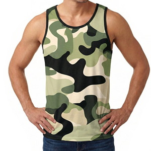 Men's High Quality Camouflage Training Tank Top OEM Custom Smooth Jersey Breathable Sleeveless Workout <b>Vest</b> Factory Tank Tops - Product Image 6