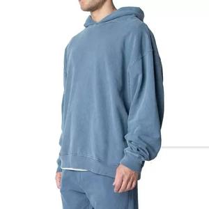 Sweat à capuche décontracté pour homme, 100 % coton jersey, coupe oversize, style hip-hop tendance, logo frontal gaufré, respirant - Product Image 1