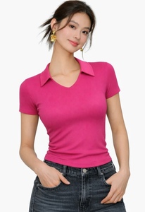 Vente en gros de hauts de mode pour femmes, essentiels au quotidien, coupe ajustée, parfait pour un style décontracté, basique mais de haute qualité. - Product Image 6