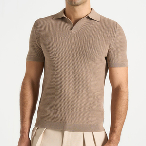 Polo pour homme léger à manches courtes, col classique, pour l'été, les sports de plein air, le quotidien, kaki, doux et confortable - Product Image 5