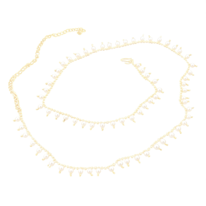 Pearl Embellished Gold Plated Belly Chain for Wedding and Party - Product Image 2