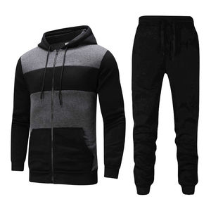 Men's Color Blocking Tracksuit Set Full <b>Zip</b> <b>Hooded</b> Sweatshirt With Side Pockets Breathable Polyester Cotton Autumn Wear Casual S - Product Image 3