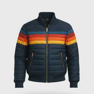 Handmade Unisex Bomber Puffer Jacket-<b>Canvas</b> Waterproof Windproof Plus Size Winter Streetwear - Product Image 1