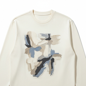 Camiseta Personalizada con Estampado Puff Desgastado, Lavado Ácido, Algodón Grueso, Estilo Urbano Hip Hop para Hombre - Product Image 3